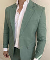 2 Piece Linen Sage Green Suit