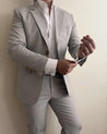 2 Piece Vintage Light Grey Linen Suit (Pre order)