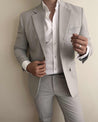 2 Piece Vintage Light Grey Linen Suit (Pre order)