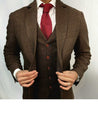 Brown Estate Herringbone Tweed Vest