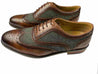 Peaky Grey Estate Men's Tweed Brogue Shoe With Brown Leather