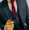 Charcoal Black Herringbone Vest