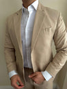 3 Piece Linen Sand Brown/Beige Suit (Pre-order)