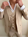 3 Piece Linen Sand Brown/Beige Suit (Pre-order)