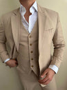 3 Piece Linen Sand Brown/Beige Suit (Pre-order)