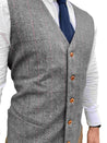 Peaky Grey Estate Herringbone Tweed Vest