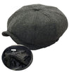 Grey Herringbone Tweed Flat Cap