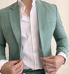 2 Piece Linen Sage Green Suit